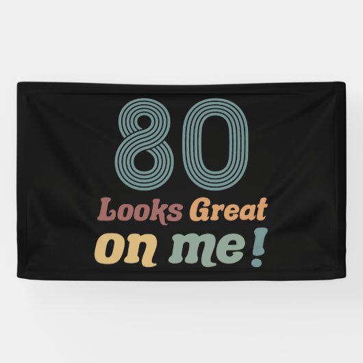 Funny Vintag 80. Geburtstag Banner (Horizontal)