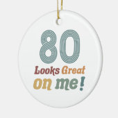 Funny Vintag 80. Geburtstag Keramik Ornament (Links)