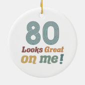 Funny Vintag 80. Geburtstag Keramik Ornament (Hinten)