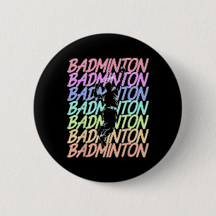 Funny Vintag Badminton Shuttle Badminton Player S Button