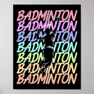 Funny Vintag Badminton Shuttle Badminton Player S Poster