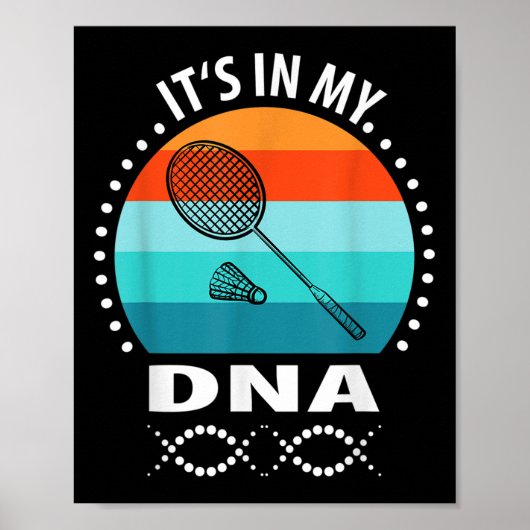 Funny Vintag Badminton Shuttle Badminton Player S Poster (Vorne)