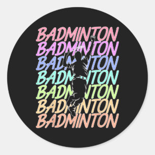 Funny Vintag Badminton Shuttle Badminton Player S Runder Aufkleber
