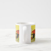 Funny Vintag Beach Regenschirm Liebhaber Espressotasse (Rückseite)