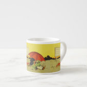 Funny Vintag Beach Regenschirm Liebhaber Espressotasse (Vorderseite Rechts)