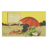 Funny Vintag Beach Regenschirm Liebhaber Namenschild (Vorderseite)