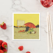 Funny Vintag Beach Regenschirm Liebhaber Serviette (Beispiel)