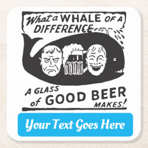 Funny Vintag Beer mit beliebigem Text Rechteckiger Pappuntersetzer