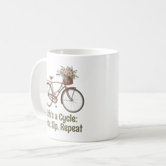 Funny Vintag Bicycle Kaffeetasse (Vorderseite Links)