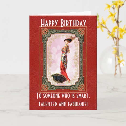 Funny Vintag Birthday Card Karte (Gelbe Blume)