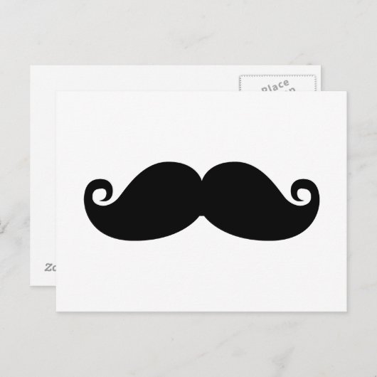 Funny Vintag Black Mustache Postkarte (Vorne/Hinten)