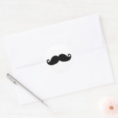 Funny Vintag Black Mustache Runder Aufkleber (Umschlag)