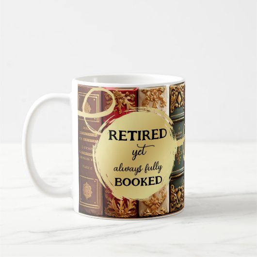 Funny Vintag Books Retirement Kaffeetasse (Links)