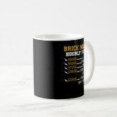 Funny Vintag Brick Mason Apparel Bricklayer Hourl Kaffeetasse (VorderseiteRechts)