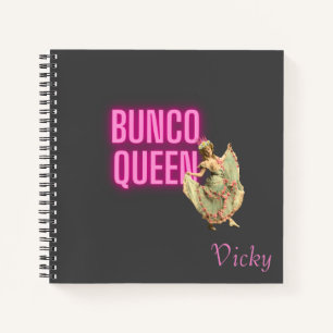 Funny Vintag Bunco Queen Personalisiert Notebook Notizblock
