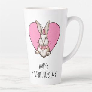 Funny Vintag Bunny & Heart Custom Valentinstag Milchtasse