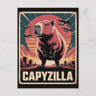 Funny Vintag Capybara Lover Riesenrodent Postkarte