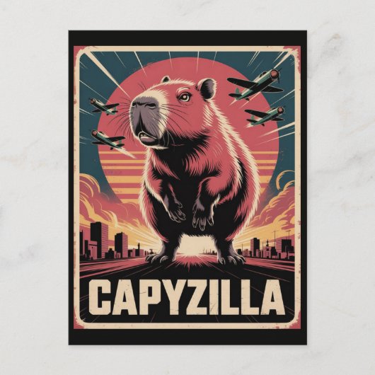 Funny Vintag Capybara Lover Riesenrodent Postkarte (Vorderseite)