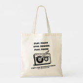 Funny Vintag Cassette Pencil Gift Tote Bag Tragetasche (Rückseite)