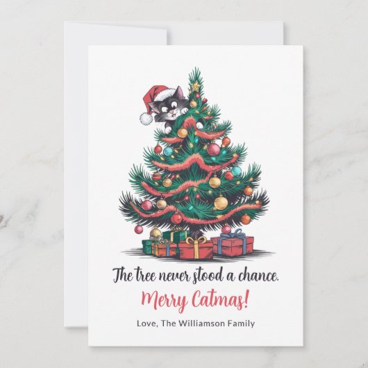 Funny Vintag Cat Christmas Card Feiertagskarte