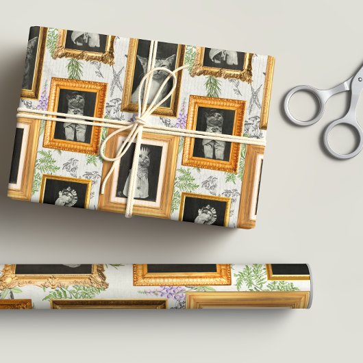 Funny Vintag Cat Gerahmt Wallfahrtskirche Geschenkpapier Set