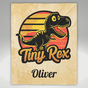Funny Vintag Dinosaurier Trex bei Sunset Tiny Rex Fleecedecke