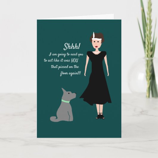 Funny Vintag Dog Joke, Comedy Karte (Vorderseite)