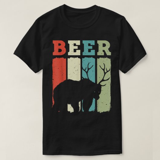 Funny Vintag Drink - Bären Deer Bier T - Shirt (Design vorne)