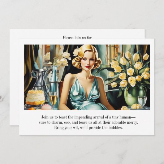 Funny Vintag Einladung (Vorne/Hinten)