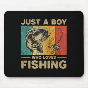Funny Vintag Fishing Jokes Boys Fisherman B Fish Mousepad