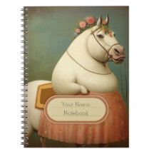 Funny Vintag Floral Lady Horse Spirale Notebook