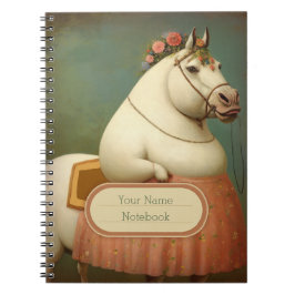 Funny Vintag Floral Lady Horse Spirale Notebook Notizblock