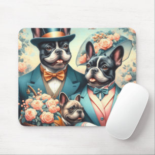 Funny Vintag French Bulldog Painting Mousepad