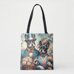 Funny Vintag French Bulldog Painting Tasche
