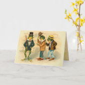Funny Vintag Frogs Karte (Gelbe Blume)