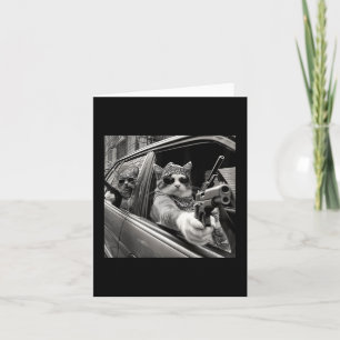 Funny Vintag Gangster Cat Meme Cat Vater Frauen Gr Karte