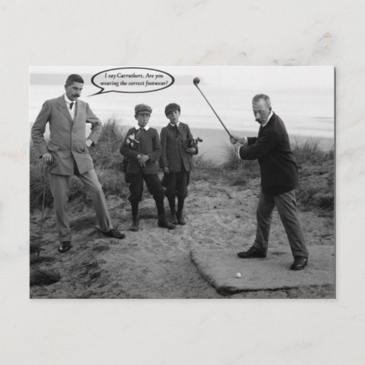 Funny Vintag Golf Postcard Postkarte (Vorderseite)