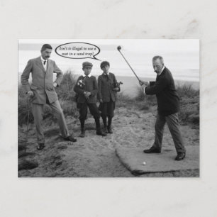 Funny Vintag Golf Postcard Postkarte