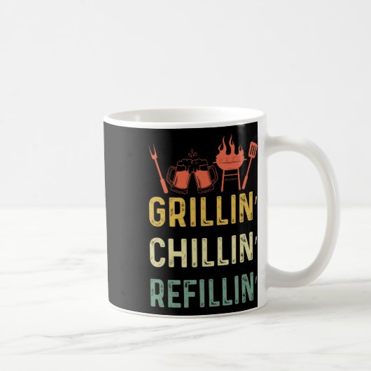 Funny Vintag Grill Vater - Grillabfüllung Kaffeetasse (Rechts)