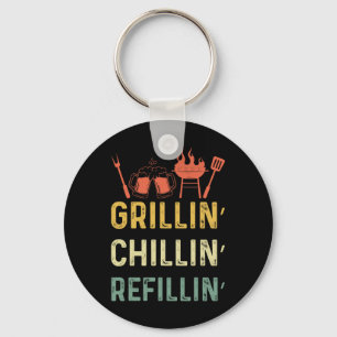 Funny Vintag Grill Vater - Grillabfüllung Schlüsselanhänger
