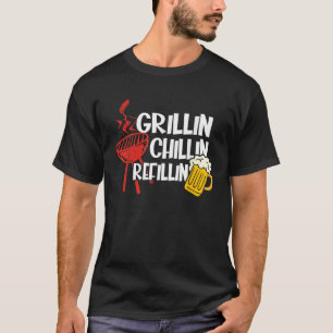 Funny Vintag Grill Vater Grillen Kühlschiff Refill T-Shirt