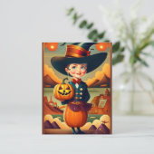 Funny Vintag Halloween Postkarte (Stehend Vorderseite)