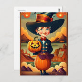 Funny Vintag Halloween Postkarte (Vorne/Hinten)