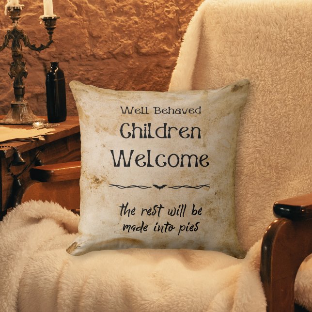 Funny Vintag Halloween Welcome Children Kissen (Von Creator hochgeladen)