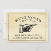 Funny Vintag Hand New Address Ankündigung (Vorderseite)