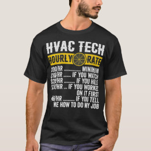 Funny Vintag HVAC Techniker Bekleidung Stundensatz T-Shirt