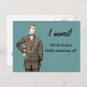 Funny Vintag Ich bewegt Ankündigungspostkarte (Vorne/Hinten)