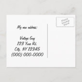 Funny Vintag Ich bewegt Ankündigungspostkarte (Rückseite)