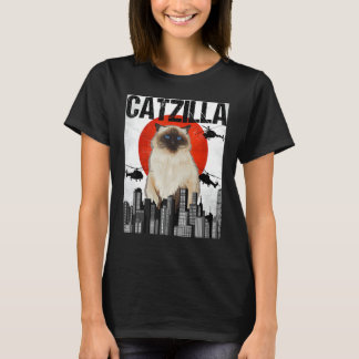 Funny Vintag Japanese Catzilla Himalayan Cat 1 T-Shirt