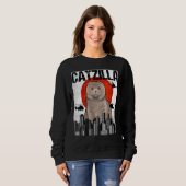Funny Vintag Japanisch Catzilla Scottish Fold Cat Sweatshirt (Vorne ganz)